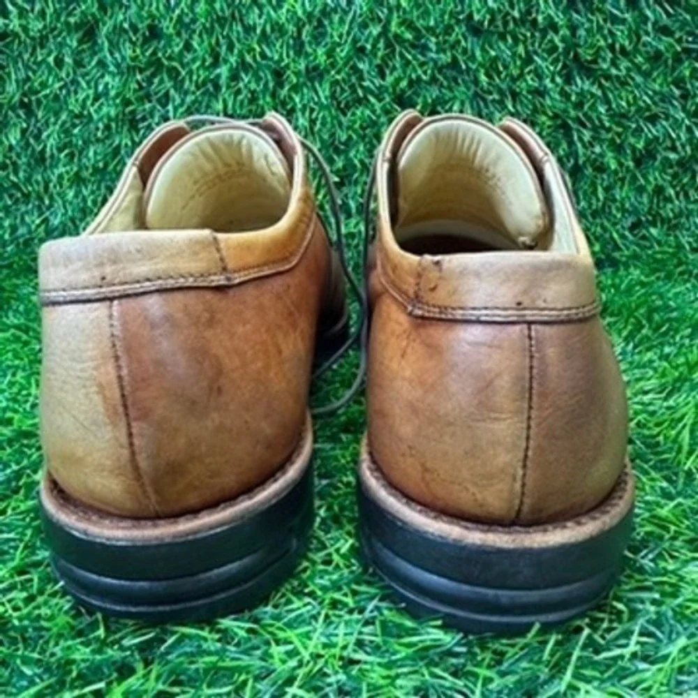Vintage Arnold Palmer Marty Men 12M Brown Leather Apron Toe Derby Shoes Brazil